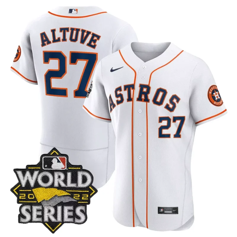 Cool White Cristian Javier Houston Astros 2022 World Series Player Jersey All Stitched - Image 5