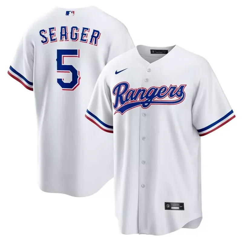 Texas Rangers Home Custom Jersey White - Image 4