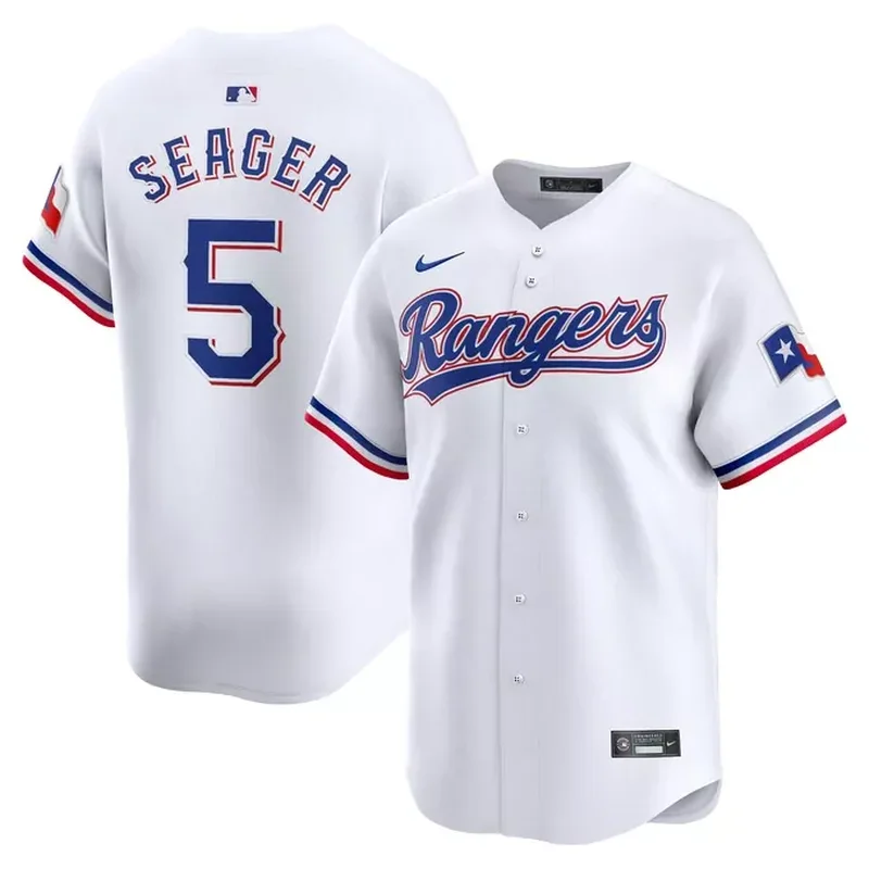 Texas Rangers Home Custom Jersey White - Image 2