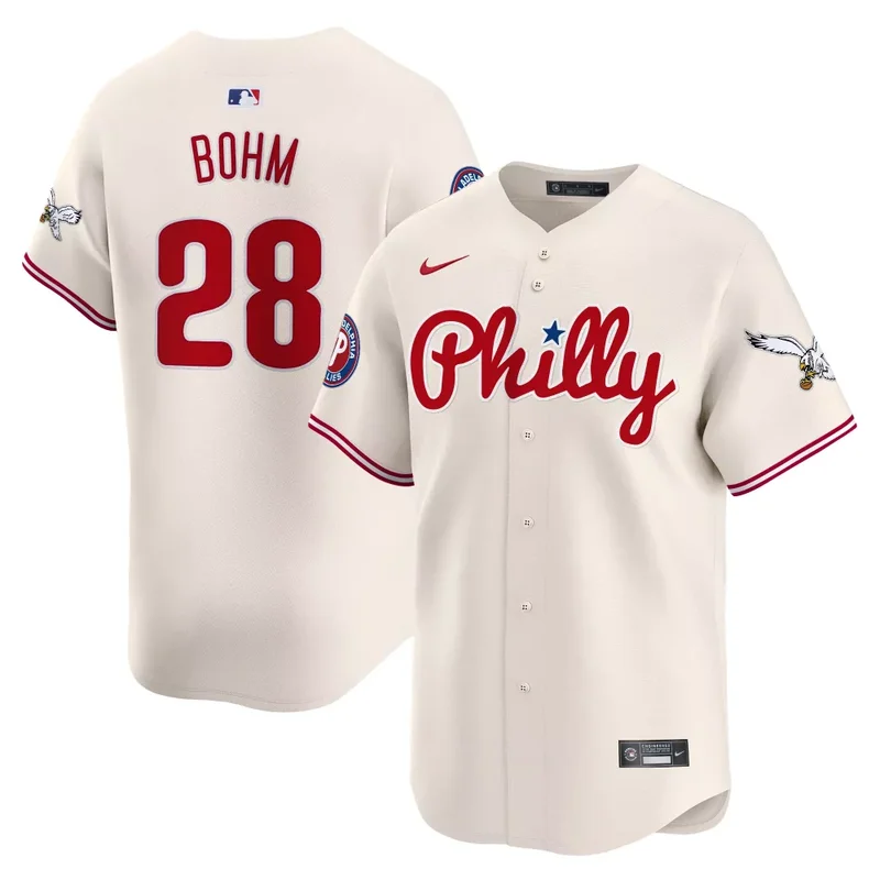 Cream Alec Bohm Phillies Eagles Vapor Premier Limited Jersey All Stitched
