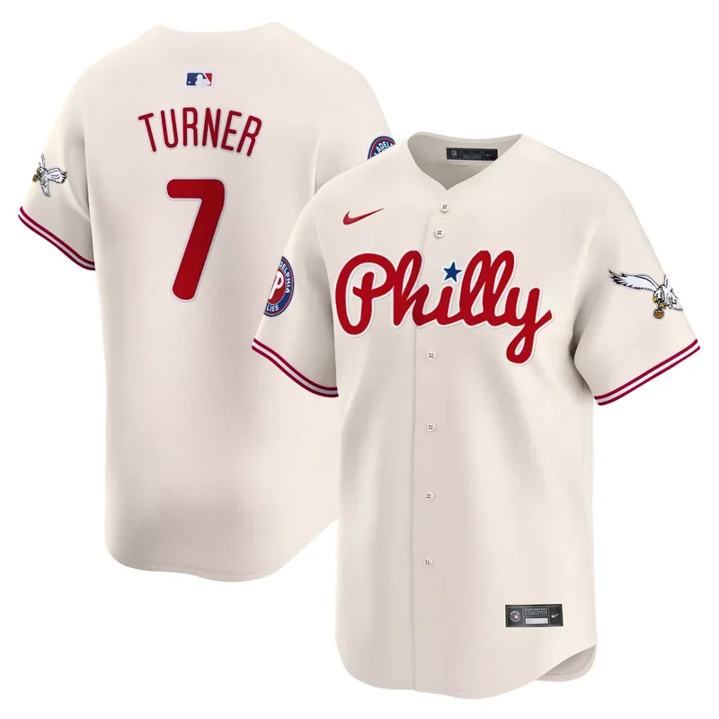 Cream Alec Bohm Phillies Eagles Vapor Premier Limited Jersey All Stitched - Image 2