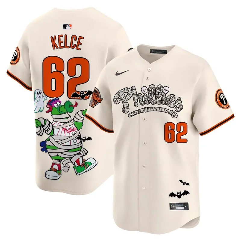 Cream Bryson Stott Unisex Phillies Phanatic Halloween Vapor Jersey Printed - Image 3