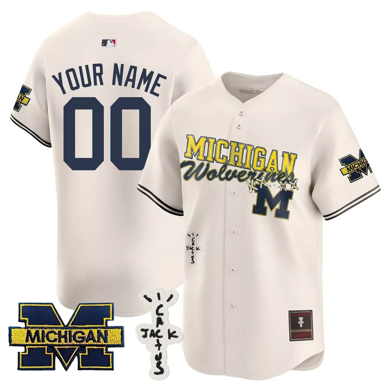 Maize michigan wolverines 2024 vapor custom jersey all stitched - Image 4
