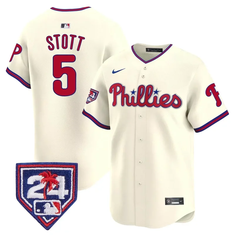 Cream Nick Castellanos Phillies 2024 Spring Training Patch Vapor Premier Limited Jersey All Stitched - Image 2