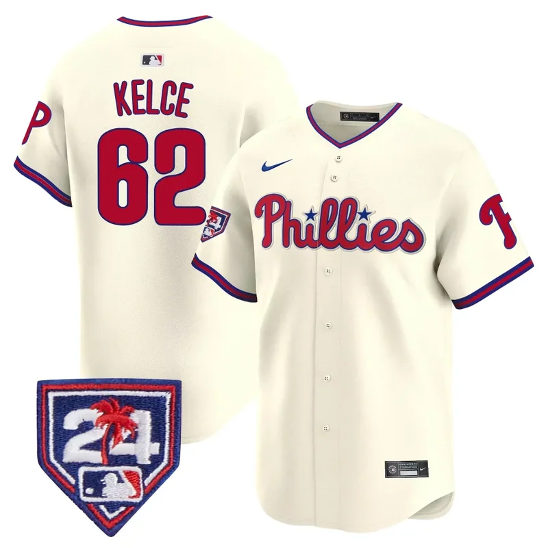 Cream Nick Castellanos Phillies 2024 Spring Training Patch Vapor Premier Limited Jersey All Stitched - Image 4