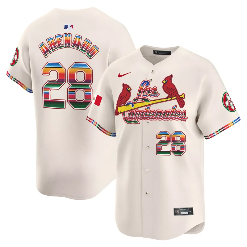 Cream Nolan Arenado st. louis cardinals fiesta cardenales jersey all stitched