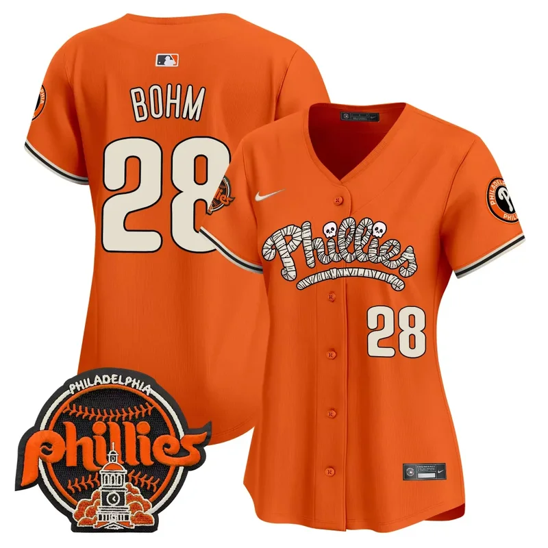Cream Phanatic Phillies Halloween Vapor Premier Limited Jersey All Stitched - Image 4