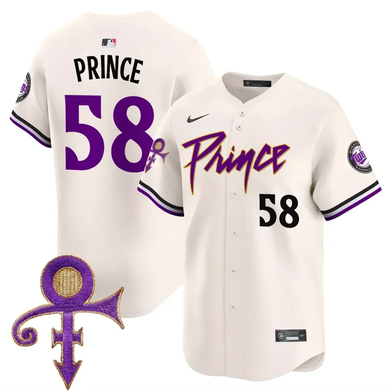 Cream Prince Minnesota Twins Prince Patch Vapor Premier Limited Jersey All Stitched - Image 2