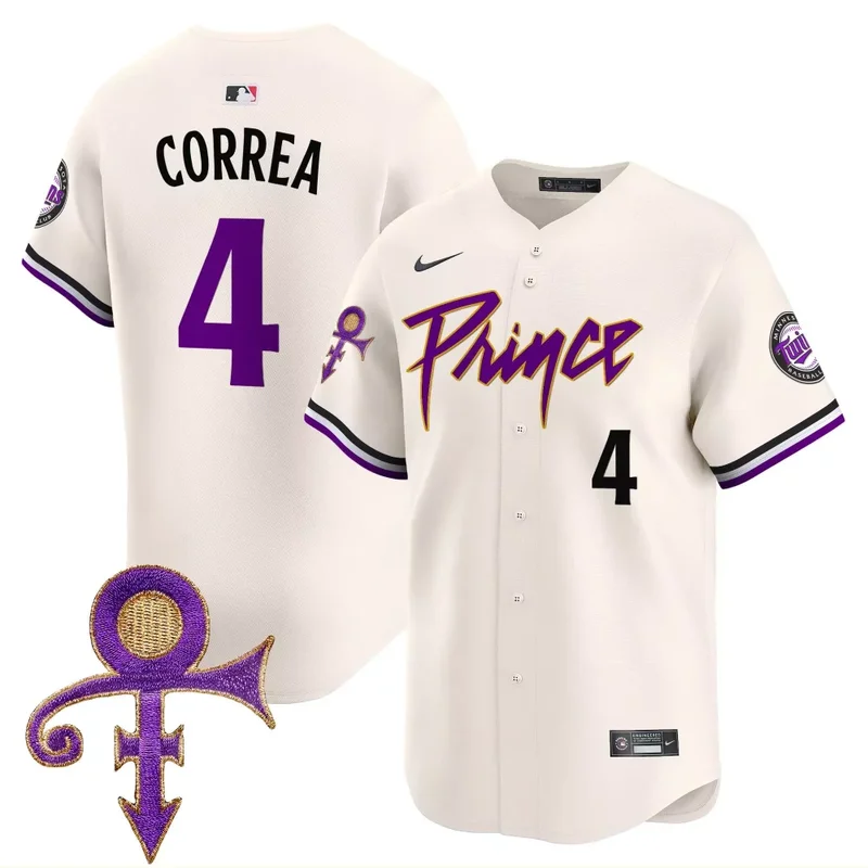 Cream Prince Minnesota Twins Prince Patch Vapor Premier Limited Jersey All Stitched - Image 3