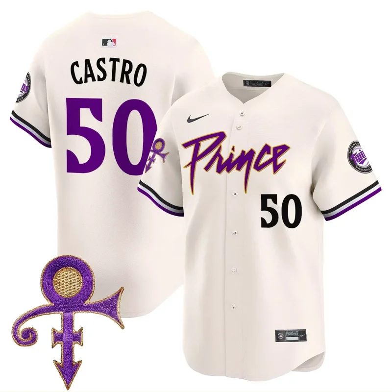 Cream Prince Minnesota Twins Prince Patch Vapor Premier Limited Jersey All Stitched - Image 5