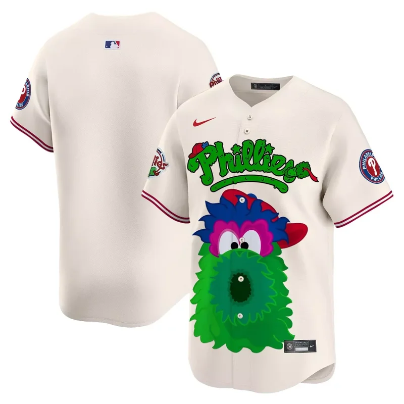 Cream Team Unisex Phillies Phanatic Vapor Premier Jersey V2 Printed