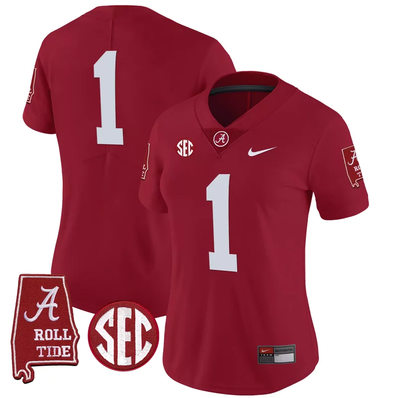 Black nick saban alabama crimson tide #7 champions jersey all stitched - Image 2