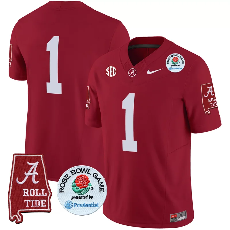 Black #18 Champs alabama crimson tide jersey v4 alabama map all stitched - Image 5