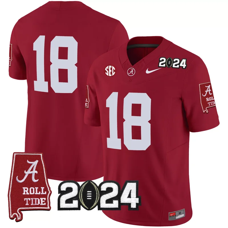 Crimson Nick Saban alabama crimson tide 2024 jersey all stitched - Image 2