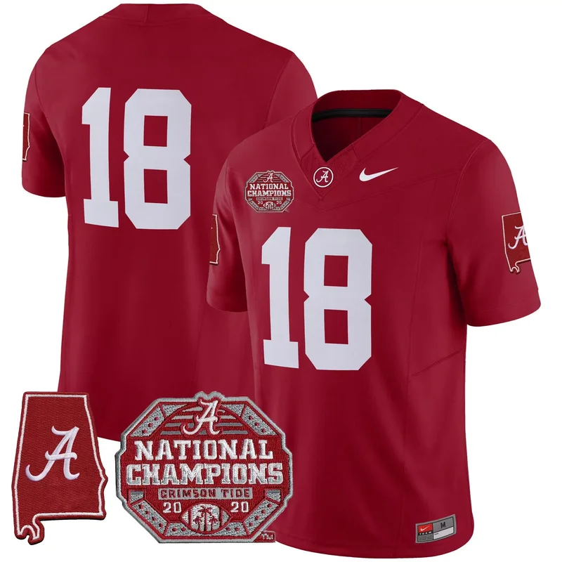 Crimson #18 Team alabama crimson tide jersey all stitched