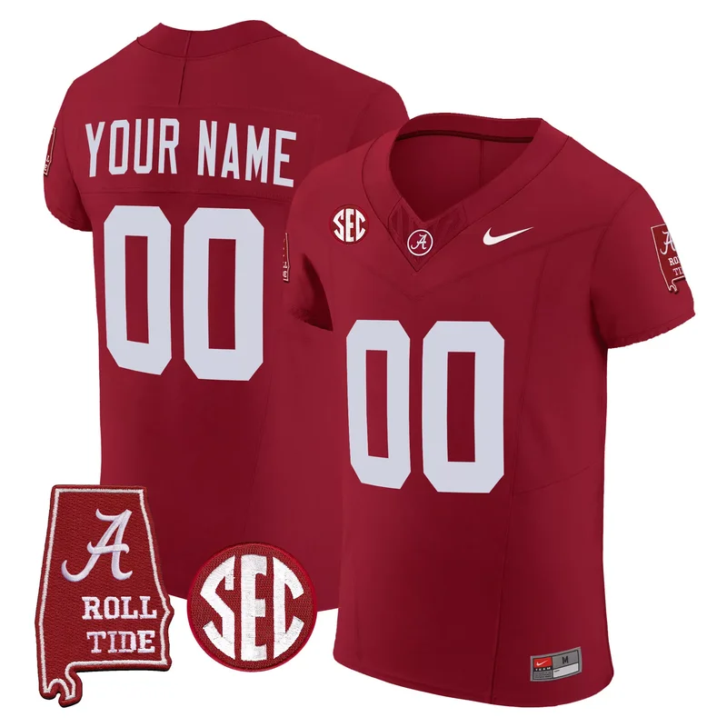 Crimson alabama crimson tide vapor elite custom jersey all stitched