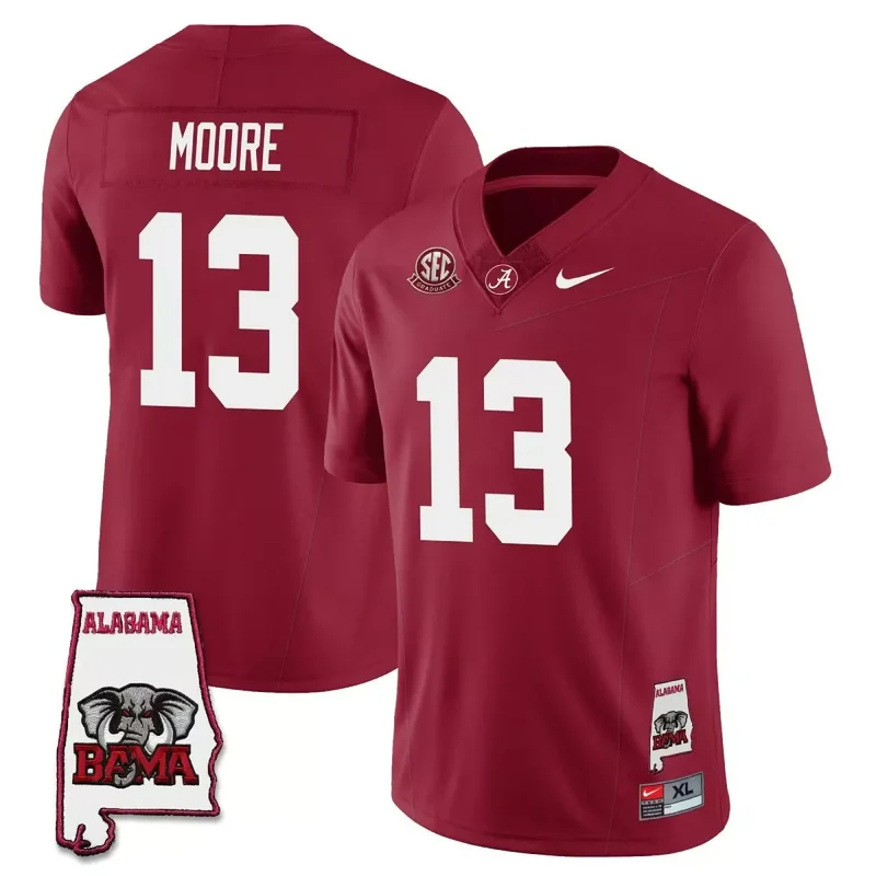 Crimson Dallas Turner alabama crimson tide 2023 jersey alabama map all stitched - Image 2