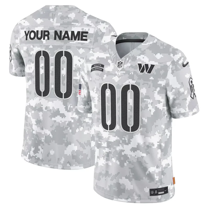Black Alternate washington commanders 90th anniversary patch vapor custom jersey v2 all stitched - Image 2