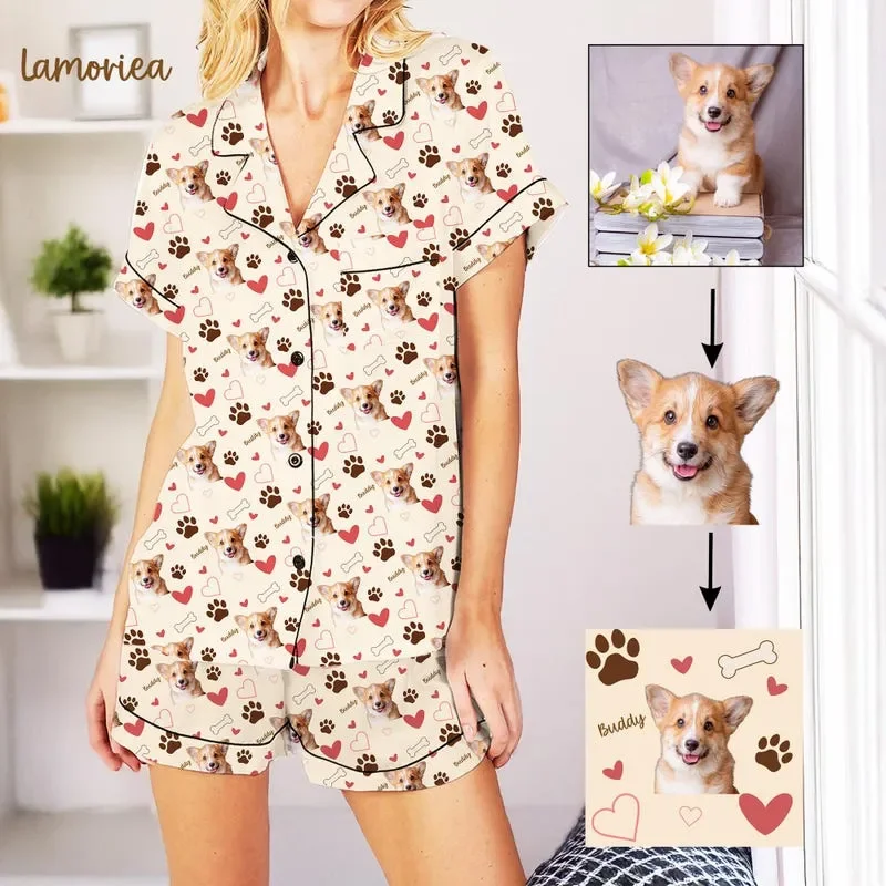 Customized Pet Set Face Dog Lover PJs Family Portrait Pajamas Matching Gift for Her Birthday