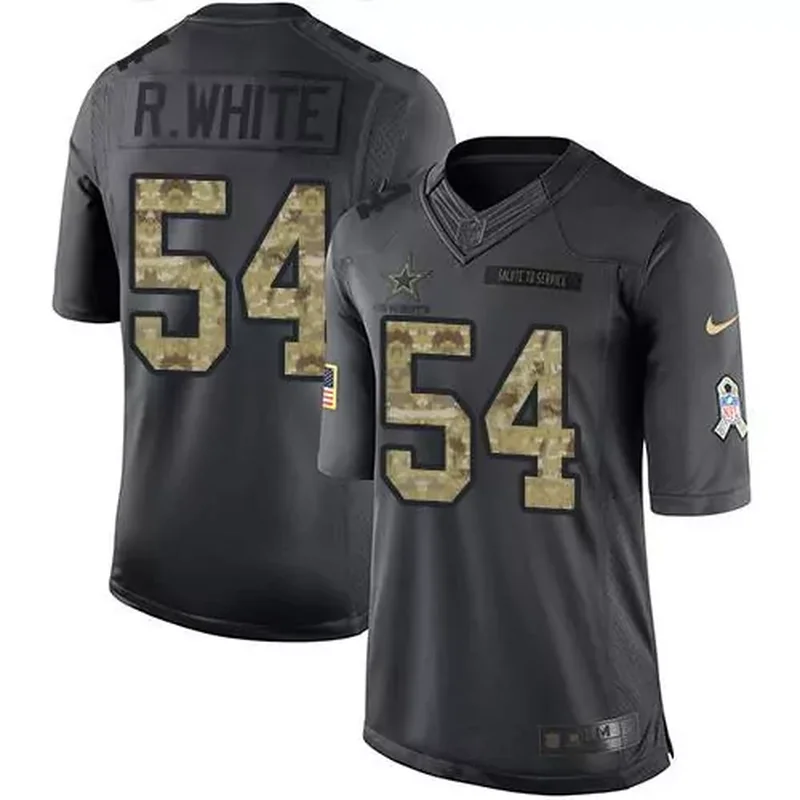 Dallas Cowboys #54 Randy White Black Men's Stitched 2016 Salute To Service Jersey