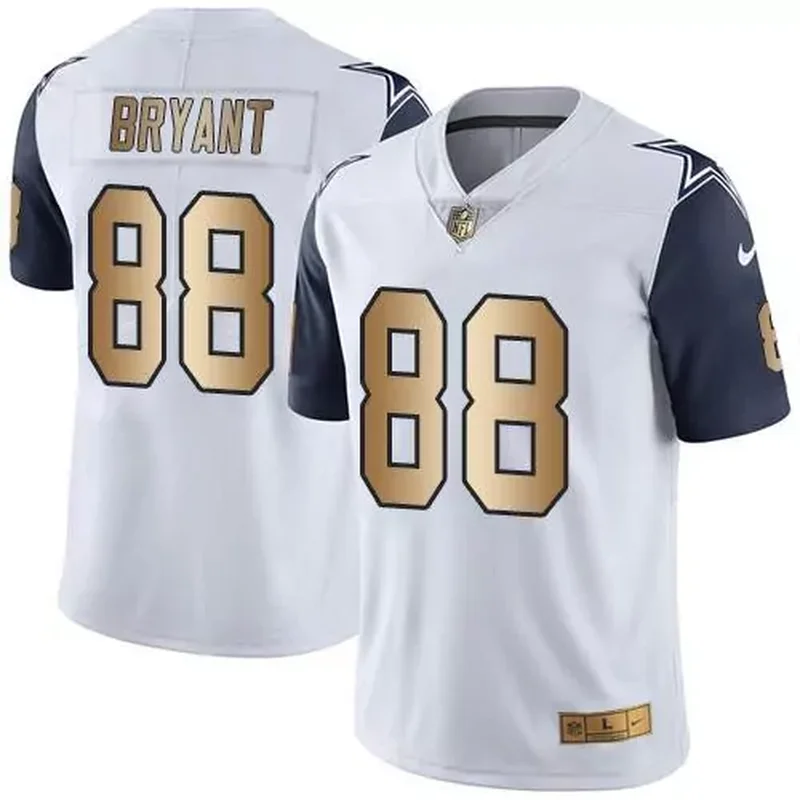 Dallas Cowboys #88 Dez Bryant White Men's Stitched Gold Rush Jersey