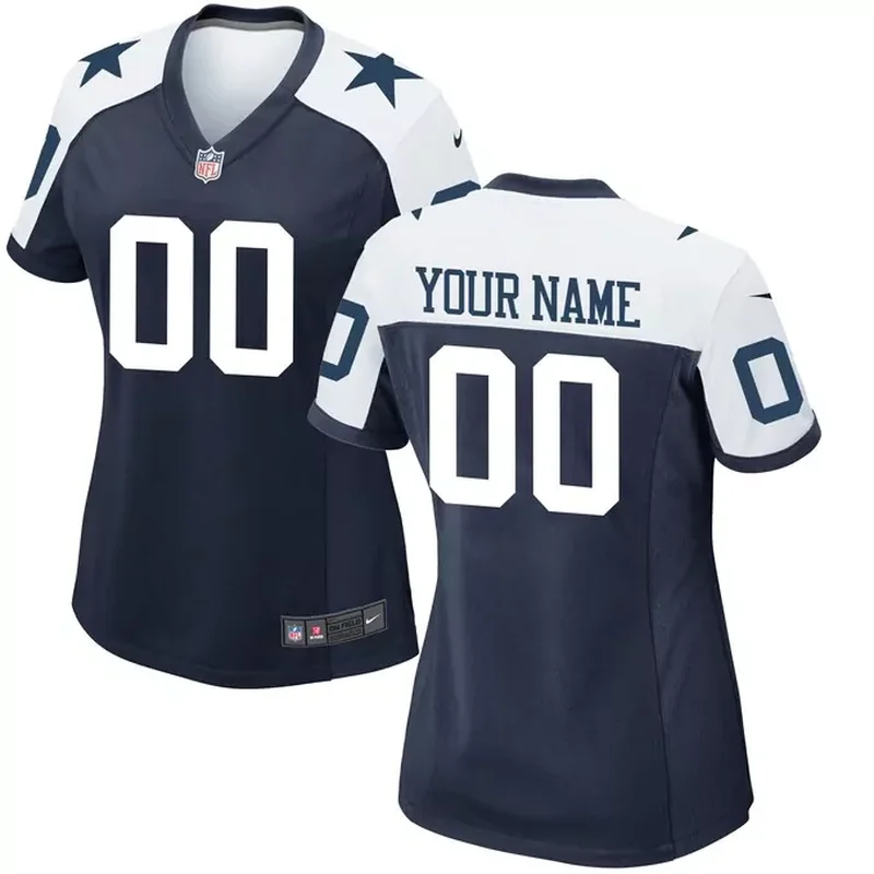 Dallas Cowboys Womens Alternate Custom Game Jersey Navy