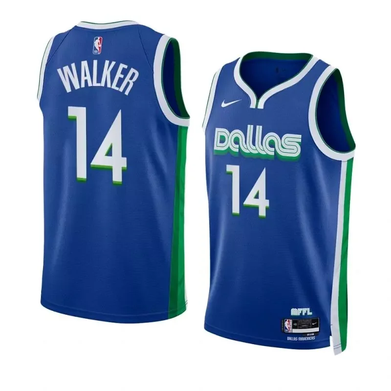 dallas mavericks #14 jordan walker city edition 2023 nba draft royal.webp Basketball jersey