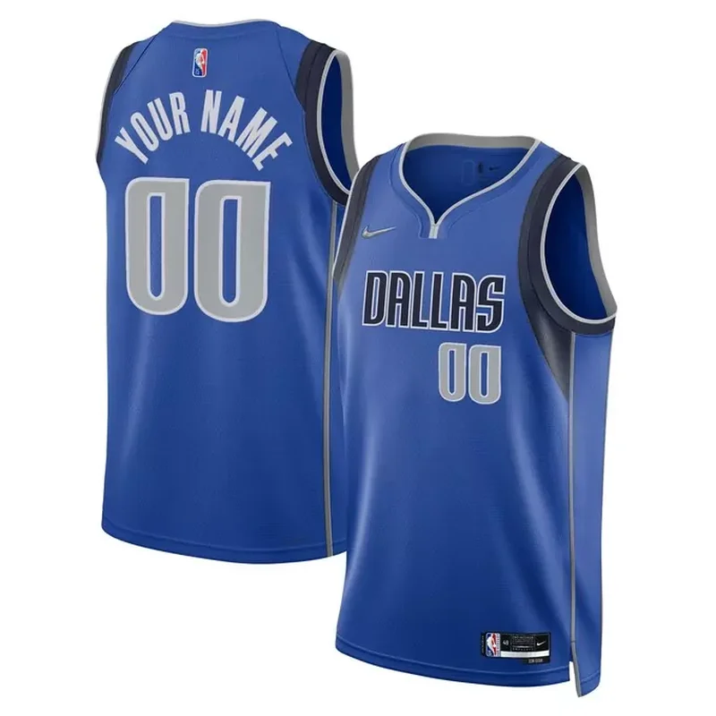 Dallas Mavericks 2021/22 Diamond Custom Jersey Icon Edition Blue