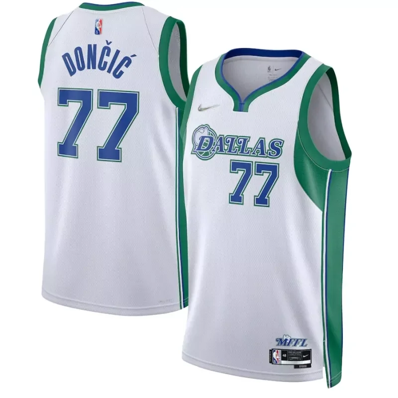 dallas mavericks #77 luka doncic 21 22 New season new styles Lone Ranger 77 3D logo City Edition White Basketball jersey