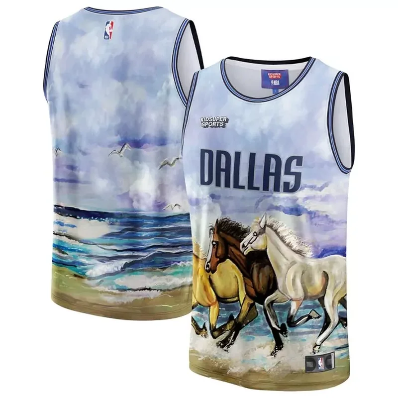 Dirk Nowitzki Dallas Mavericks 1998/99 Classics NBA 75th Anniversary Diamond Jersey Blue - Image 3