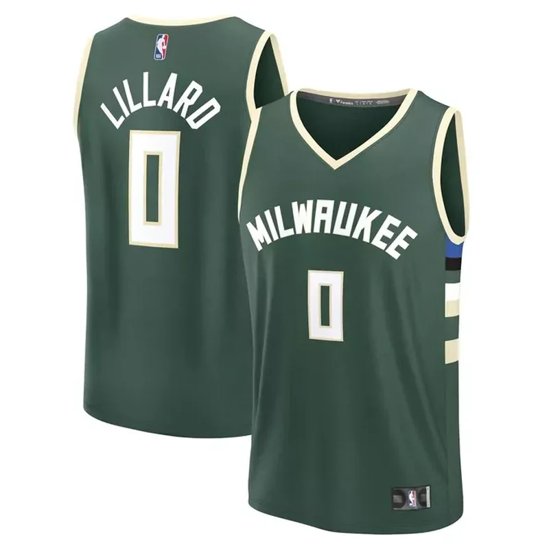 Damian Lillard Milwaukee Bucks Fast Break Player Jersey Icon Edition Hunter Green