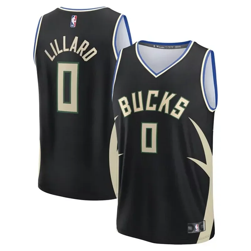 Damian Lillard Milwaukee Bucks Fast Break Player Jersey Icon Edition Hunter Green - Image 3
