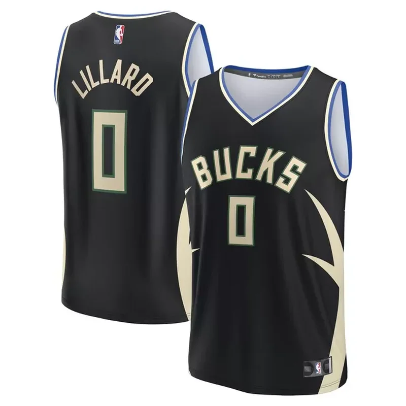 Damian Lillard Milwaukee Bucks Fast Break Player Jersey Icon Edition Hunter Green - Image 4