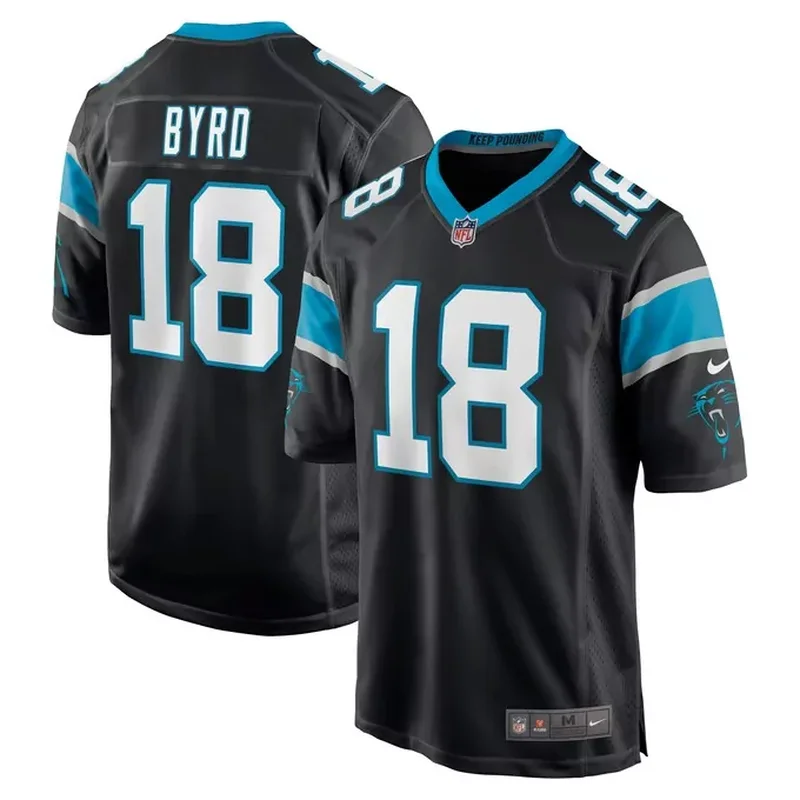 Damiere Byrd Carolina Panthers Game Player Jersey Black