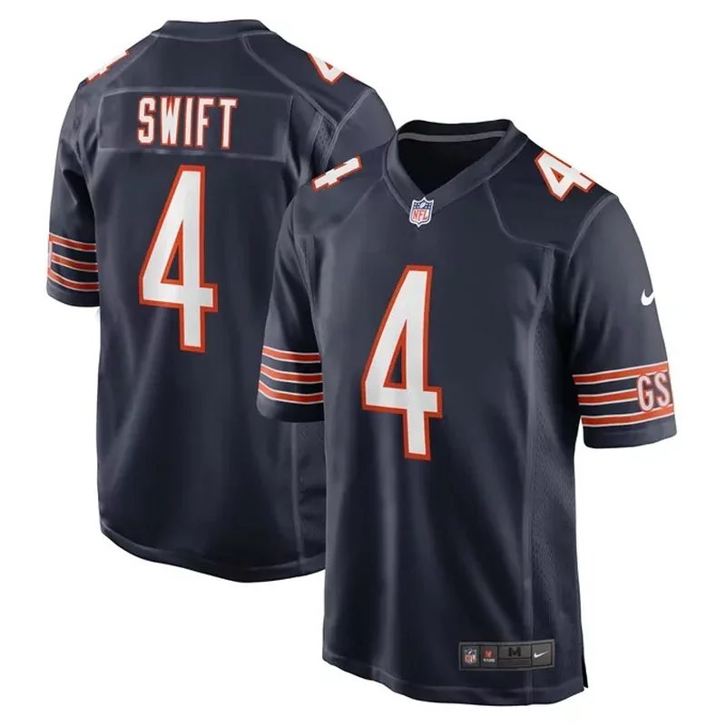 Mike Singletary Chicago Bears Game Retired Player Jersey Navy - Image 3