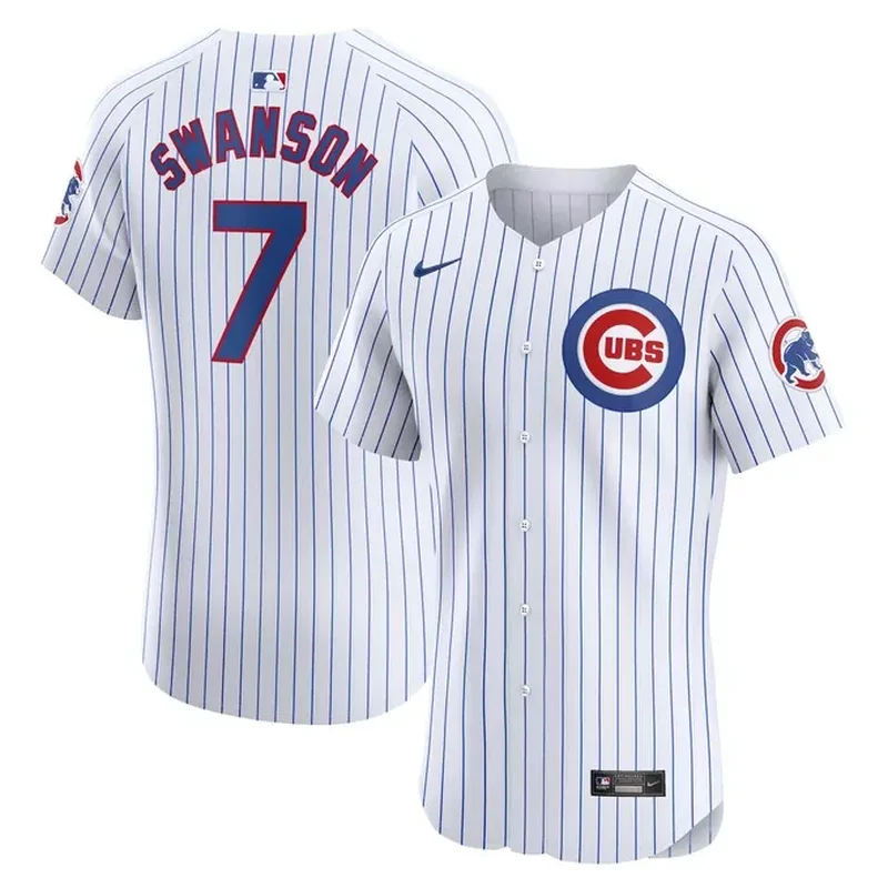Dansby Swanson Chicago Cubs Player Jersey White - Image 2