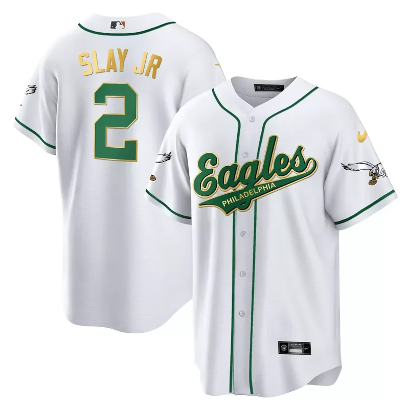Darius Slay Jr Black EAGLES KELLY GREEN BASEBALL JERSEY ALL STITCHED - Image 3