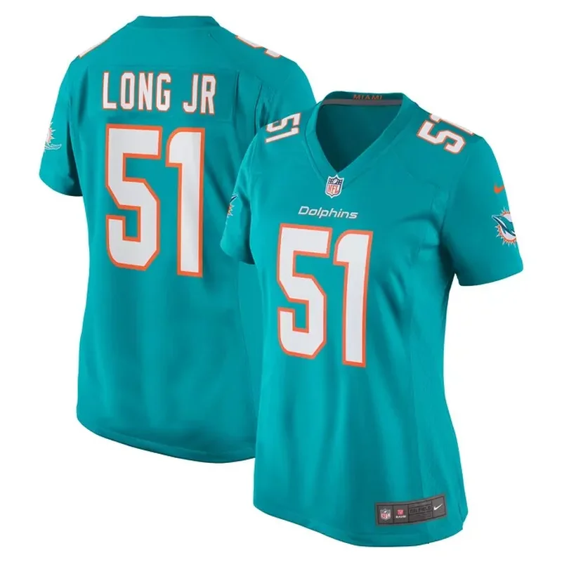 Channing Tindall Miami Dolphins Womens Game Player Jersey Aqua - Image 3