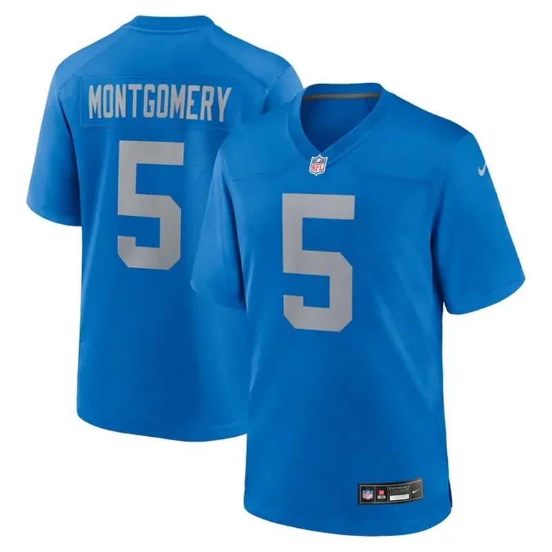 Jahmyr Gibbs Detroit Lions Newborn & Infant Game Romper Jersey Blue - Image 5