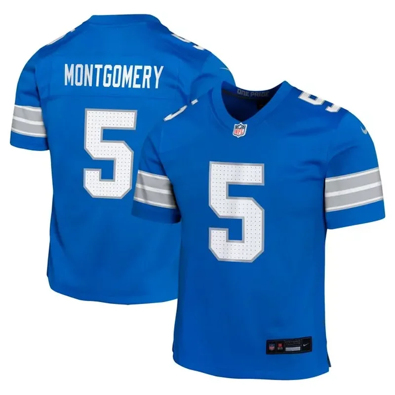 David Montgomery Detroit Lions Womens Alternate Game Jersey Blue - Image 5