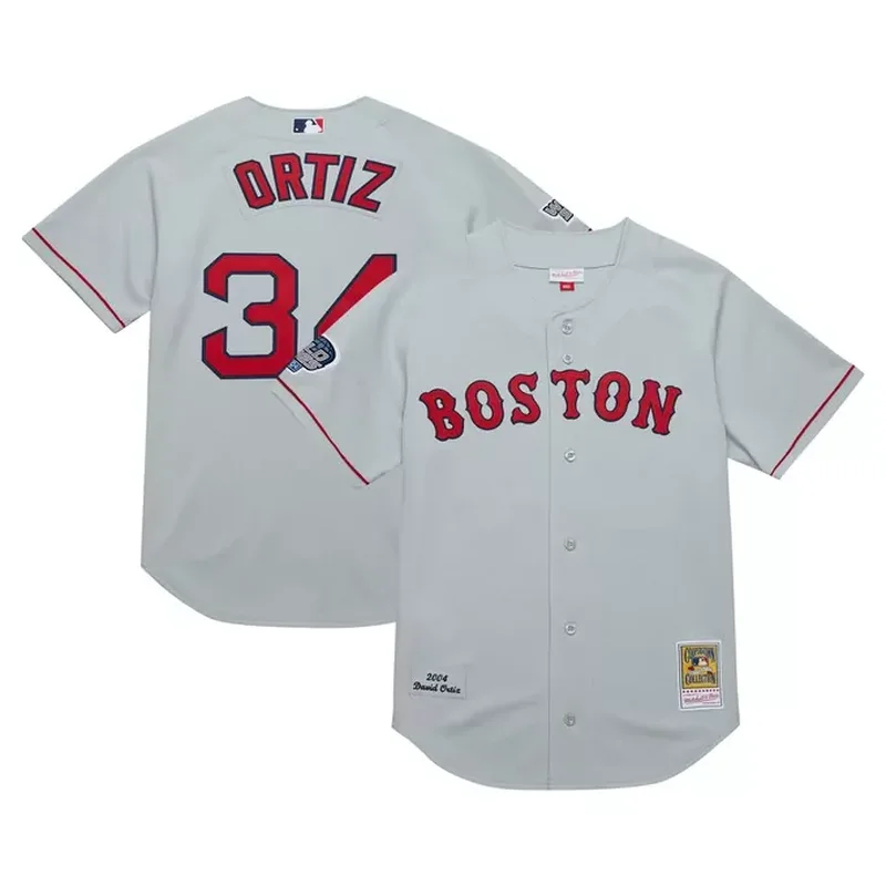 David Ortiz Boston Red Sox 2004 Cooperstown Collection Throwback Jersey Gray
