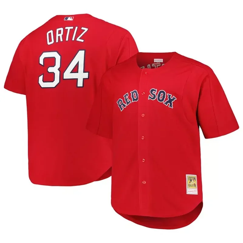 David Ortiz Boston Red Sox 2004 Cooperstown Collection Throwback Jersey Gray - Image 4