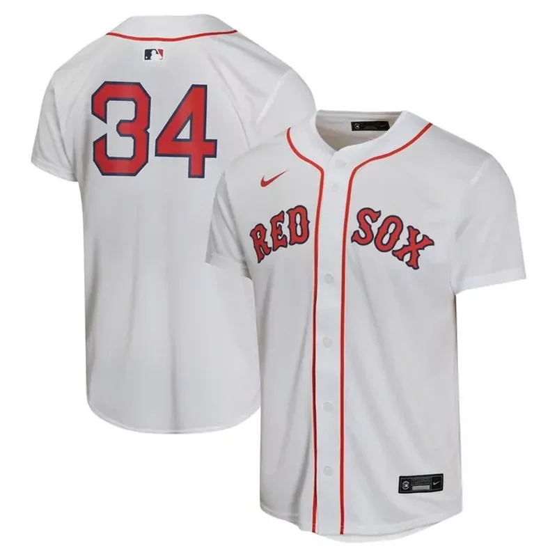Boston Red Sox Home Custom Jersey White - Image 5