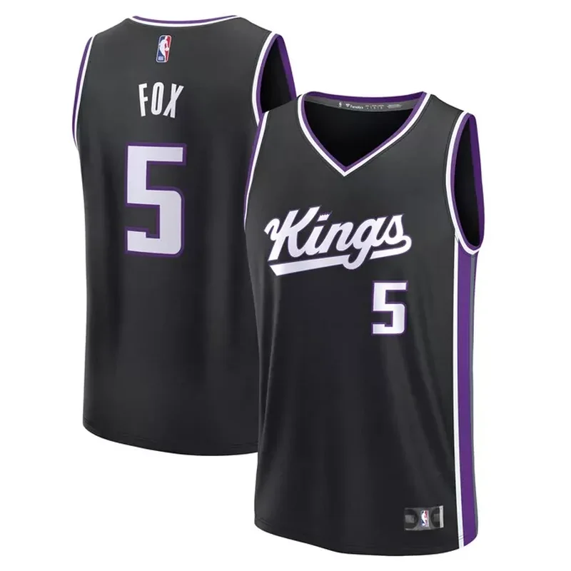 DeAaron Fox Sacramento Kings Fast Break Player Jersey Icon Edition Black