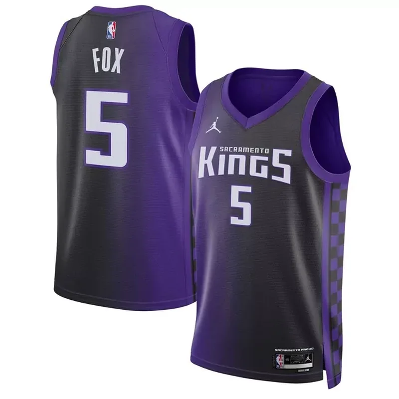 DeAaron Fox Sacramento Kings Jordan Brand Unisex Jersey Statement Edition Purple