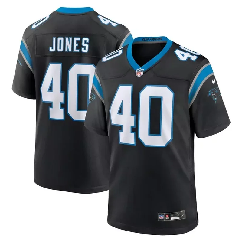 Mike Strachan Carolina Panthers Game Jersey Black - Image 3