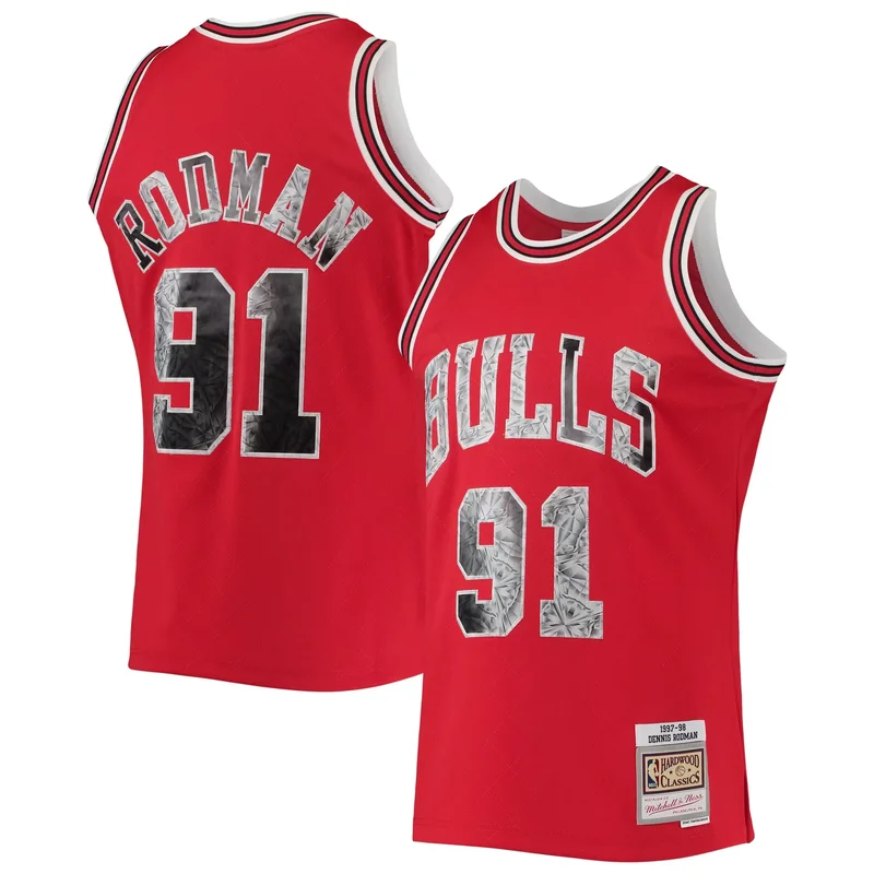 Scottie Pippen Chicago Bulls 1996-97 Hardwood Classics NBA 75th Anniversary Diamond Jersey - Red - Image 4