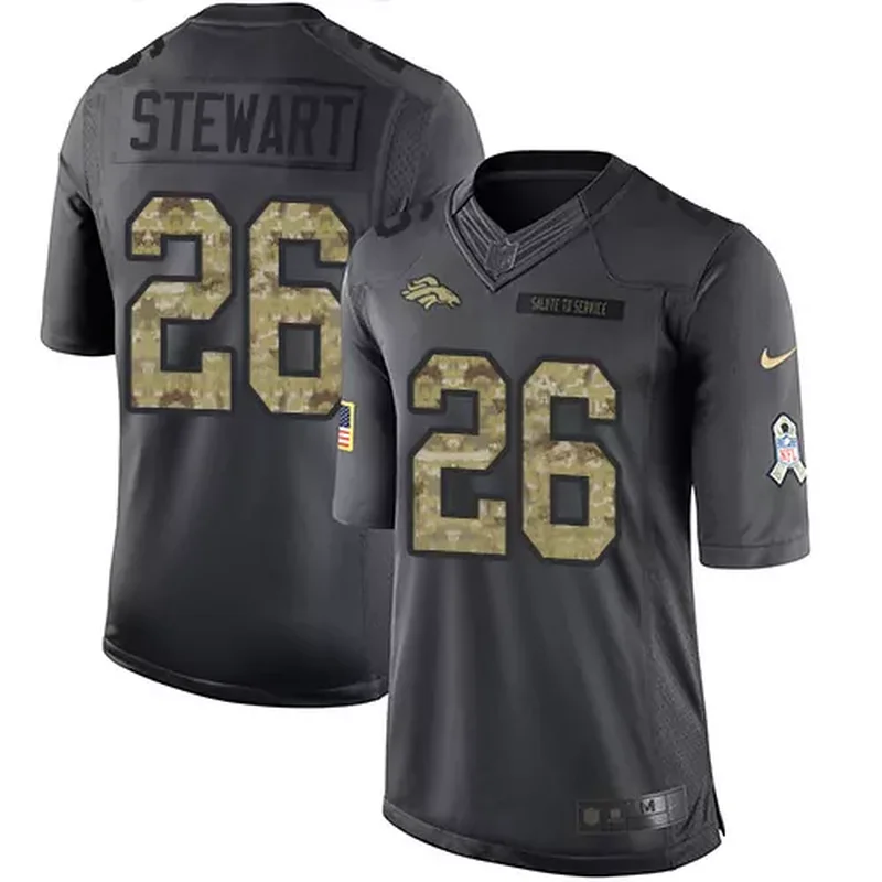 Denver Broncos #26 Darian Stewart Black Men's Stitched 2016 Salute to Service Jersey
