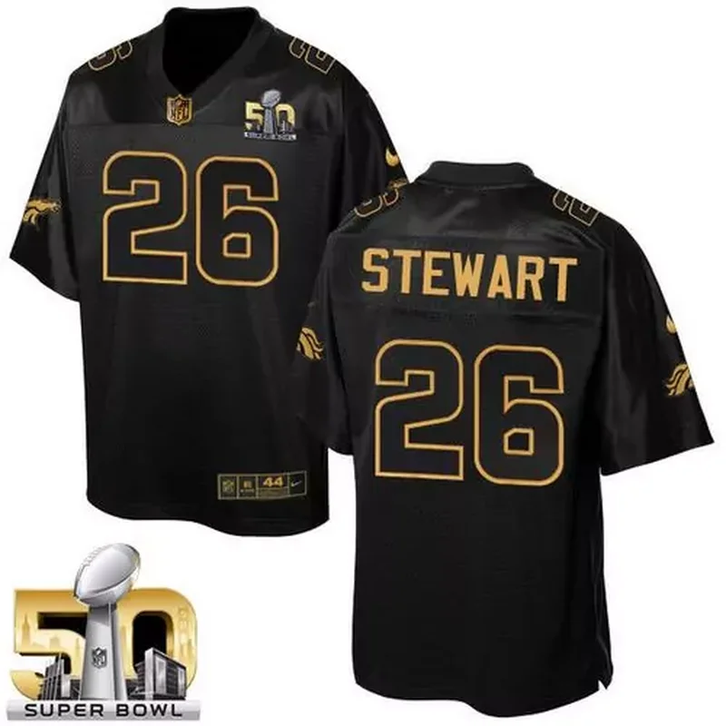 Denver Broncos #26 Darian Stewart Black Men's Stitched 2016 Salute to Service Jersey - Image 2