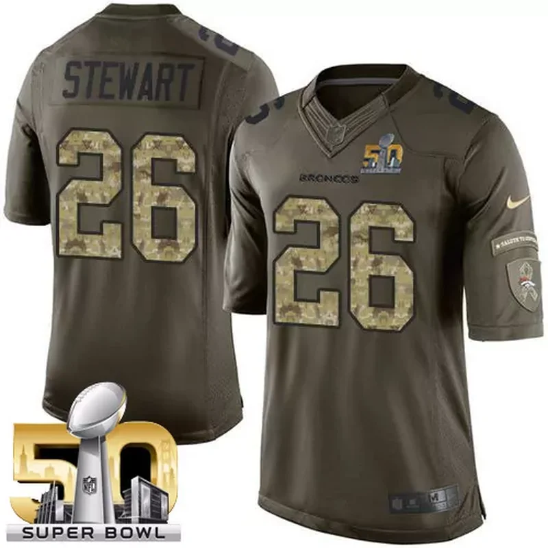 Denver Broncos #26 Darian Stewart Black Men's Stitched 2016 Salute to Service Jersey - Image 4